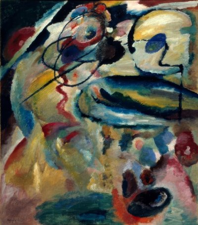 Eerste abstracte schilderij met cirkel door Wassily Kandinsky